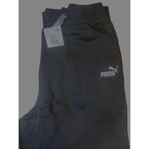 Puma Women's Black Jogger Pants With Elastic Waistband & Logo Design